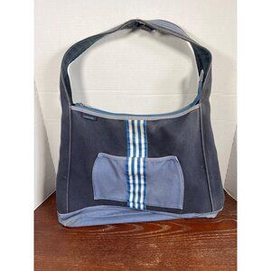 Lands End Canvas Tote Bag With Blue Stripes 13" x 18" A4